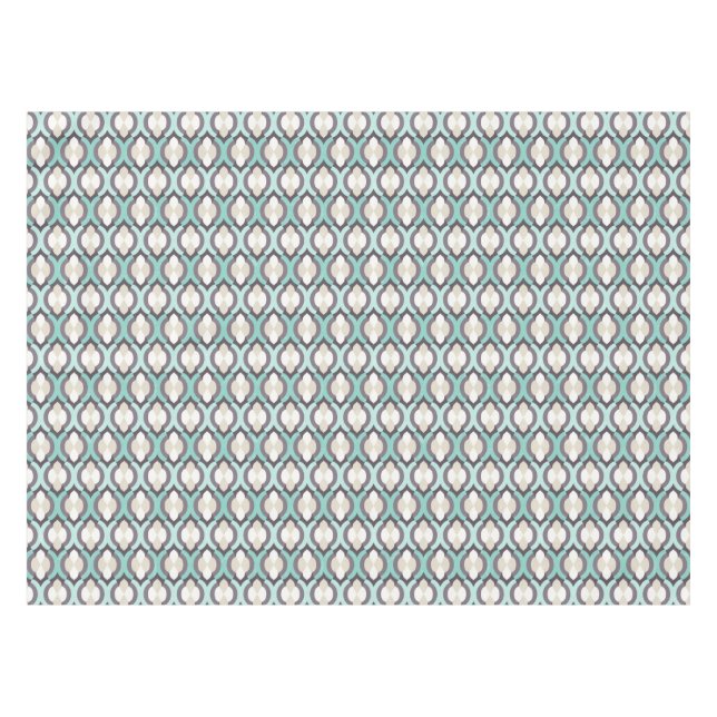 Turquoise Moroccan Pattern Tablecloth (Front (Horizontal))