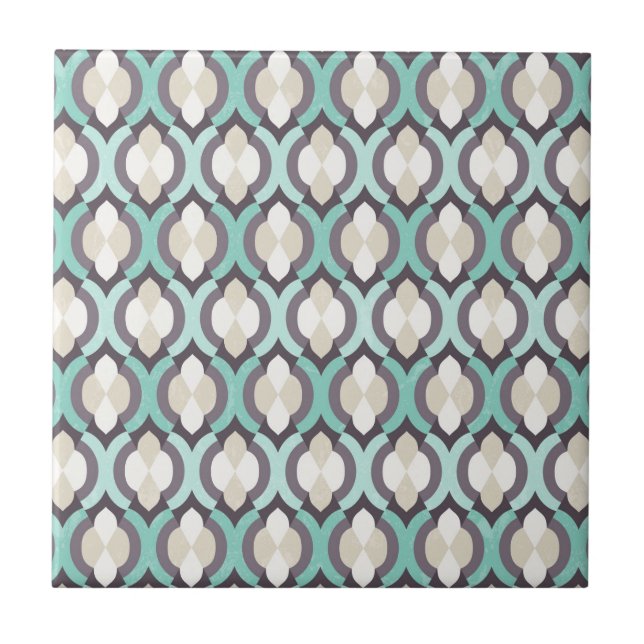 Turquoise Moroccan Pattern Tile (Front)