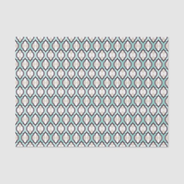 Turquoise Moroccan Pattern Tissue Paper (Front)