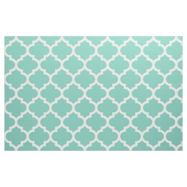 Turquoise Moroccan Quatrefoil Trellis Fabric (Fat Quarter)