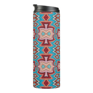 Turquoise Multi Southwest Inspired Shapes Thermal Tumbler