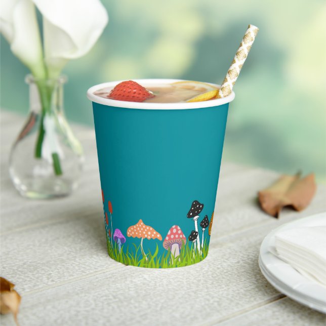 Turquoise Mushroom Fairy Party Cups (Insitu)