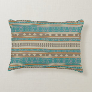 Turquoise Native Tribal Pattern Decorative Cushion