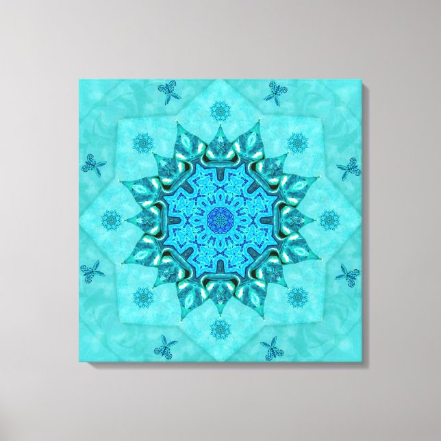 Turquoise Nature Mandala Canvas Print (Front)