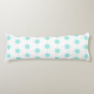 Turquoise Nautical Sailing Compass Body Cushion