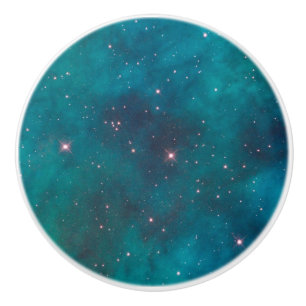 Turquoise Nebula Sparkling Stars Ceramic Pull
