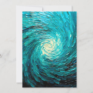 Turquoise Ocean Vortex Abstract Announcement