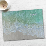 Turquoise Ocean Wave, Personalise Name or Monogram Cutting Board<br><div class="desc">Personalise with your name or monogram in white script on a gentle turquoise ocean wave. Makes a great gift for her,  him or a friend.</div>