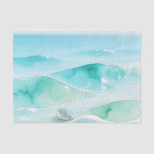 Turquoise Ocean Wave Seashell Tissue Paper
