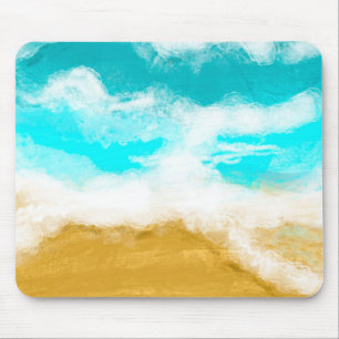 Turquoise Ocean Waves Hitting the Sand Mouse Pad