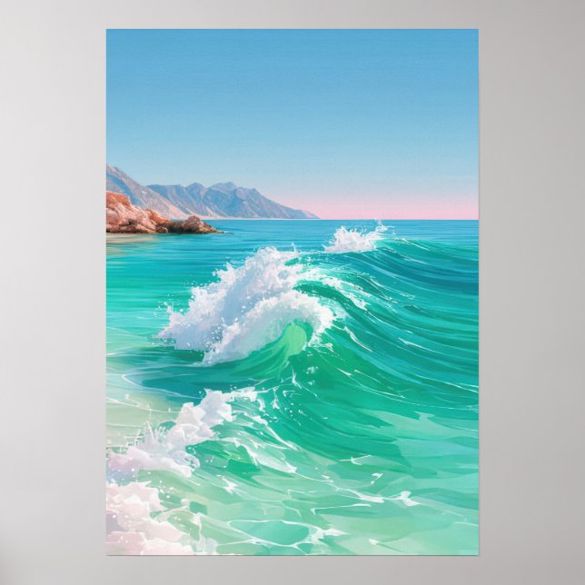 Turquoise ocean waves  poster (Front)