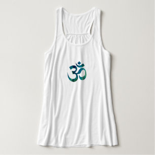 Turquoise Om Bella+Canvas Flowy Racerback Tank Top