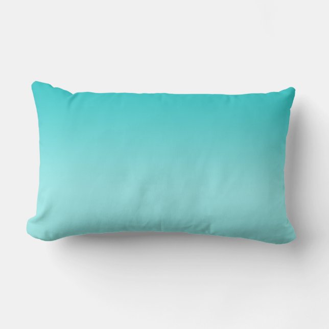 Turquoise Ombre Companion New Art Nouveau Lumbar Cushion (Front)