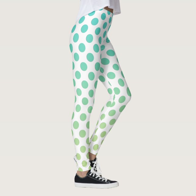 Turquoise Ombre Dots Leggings (Right)