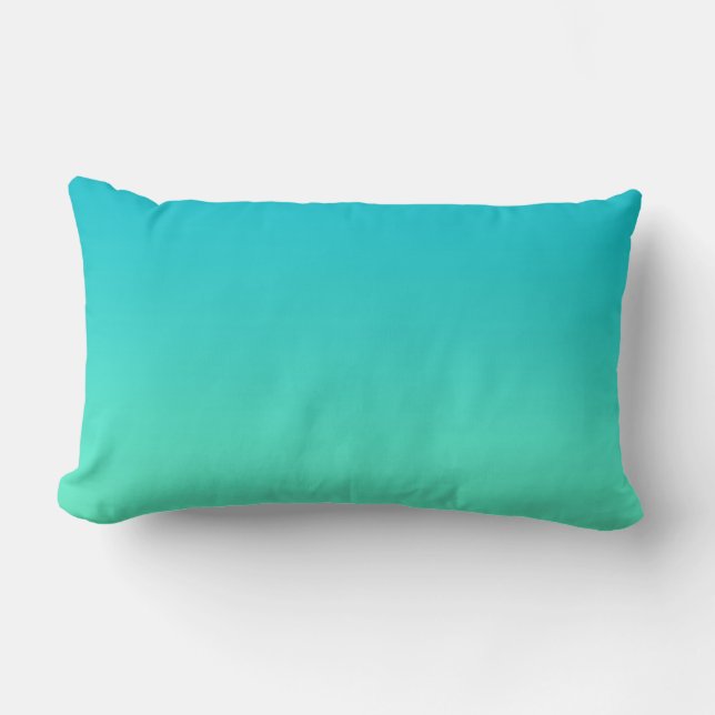 “Turquoise Ombre” Lumbar Cushion (Front)