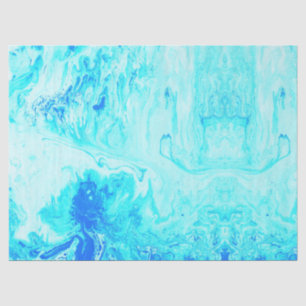 Turquoise Ombre Tie Dye Print Pattern Tissue Paper