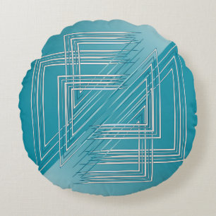 Turquoise opal white round cushion