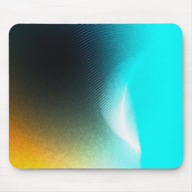 Turquoise Orange Abstract Gradient Mesh Art Mouse Pad (Front)