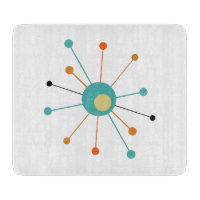 Turquoise Orange Atomic Era Starburst Mid Century