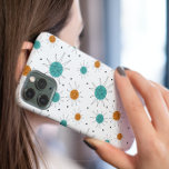 Turquoise Orange Franciscan Starburst Mid Century Case-Mate iPhone 14 Case<br><div class="desc">This fabulous mid century modern phone case features Franciscan starbursts in turquoise blue and orange. Make a statement while holding your cell phone!</div>