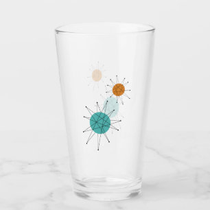 Turquoise Orange Franciscan Starburst Mid Century Glass