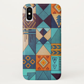 Turquoise & Orange Patchwork Case-Mate iPhone Case