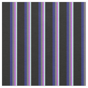 Turquoise, Orchid, Dim Grey, Midnight Blue & Black Fabric
