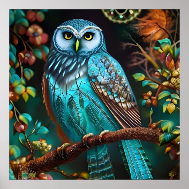 Turquoise owl poster (Front)