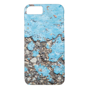 turquoise paint stain on asphalt Case-Mate iPhone case