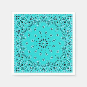 Turquoise Paisley Bandanna Scarf BBQ Picnic Napkin