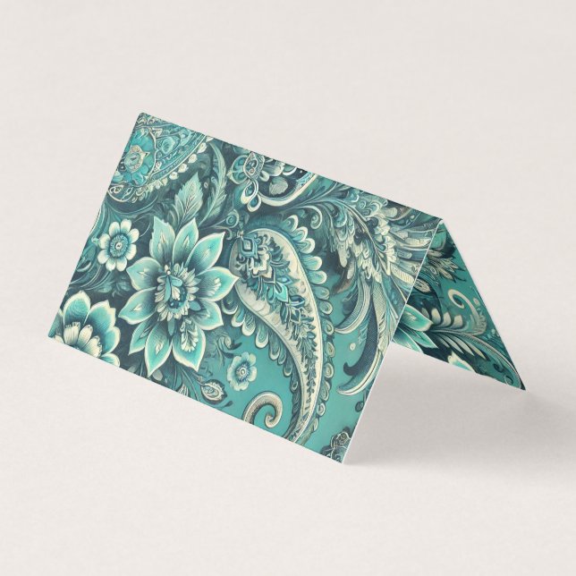 Turquoise Paisley Floral Pattern (Front)