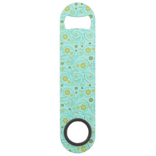turquoise paisley seamless pattern