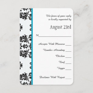 Turquoise Parisian Eiffel Tower RSVP Wedding Card