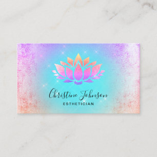 turquoise pastel colours background lotus logo business card