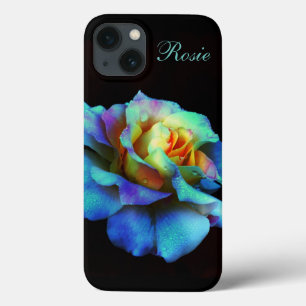 Turquoise Pastel Rainbow Rose iPad Mini case