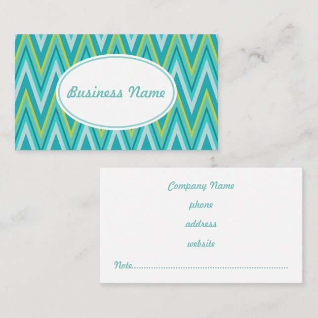 Turquoise Pattern Business Card (Front/Back)