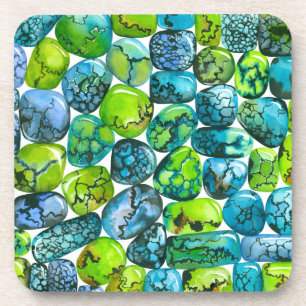 Turquoise pattern coaster