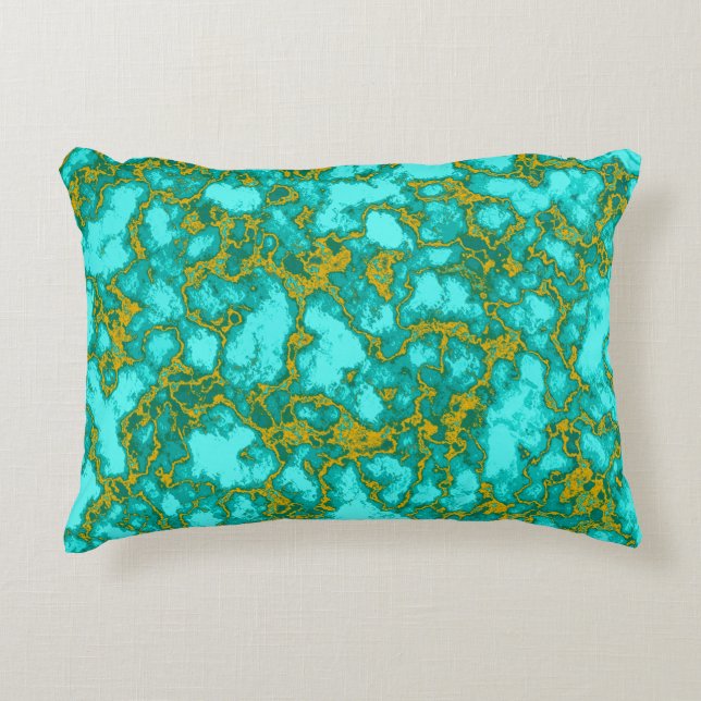 Turquoise Pattern Decorative Cushion (Front)
