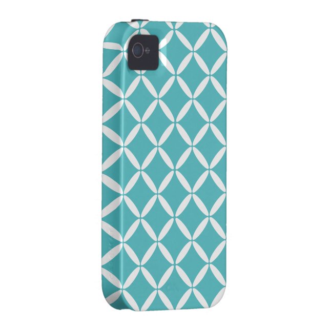Turquoise Pattern iPhone 4 Case-Mate Case (Back/Right)