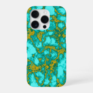 Turquoise Pattern iPhone 16 Pro Case