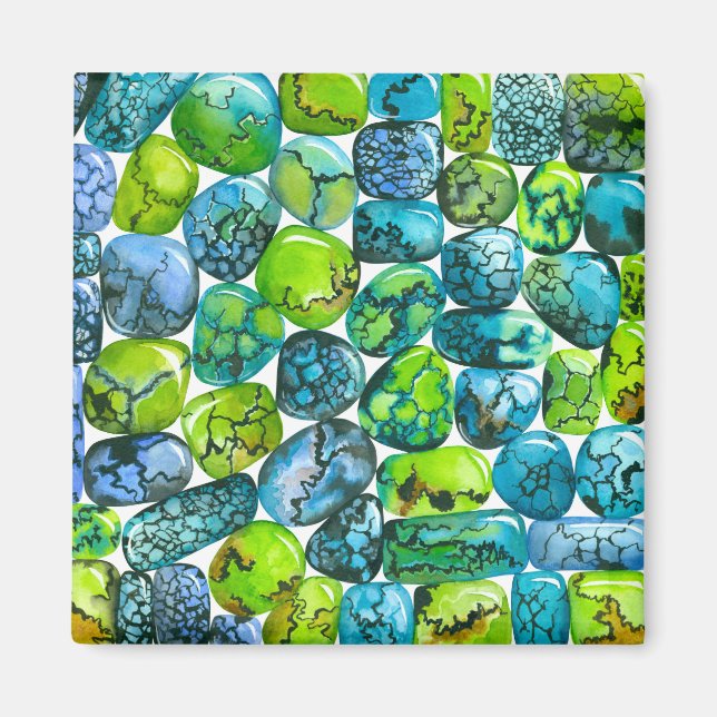 Turquoise pattern magnet (Front)