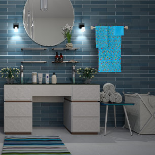 Turquoise Pattern mini wildflower Bath Towel Set