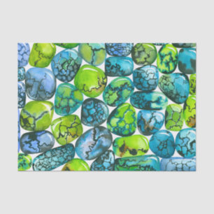 Turquoise pattern tissue paper