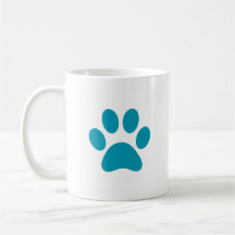 "Turquoise Paw Print" Mug