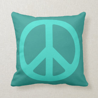 Turquoise Peace Symbol Cushion