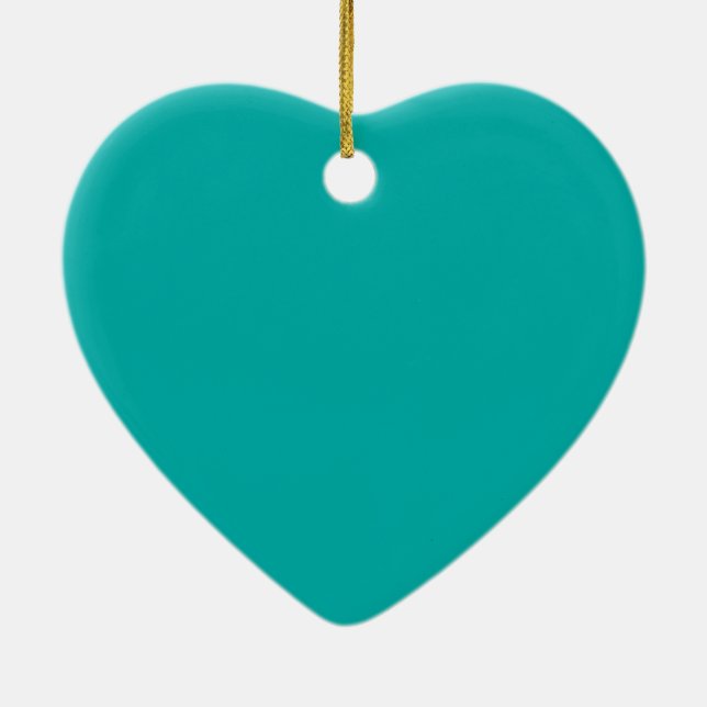 Turquoise Peacock Colour Decor Ready to Customise Ceramic Tree Decoration (Back)