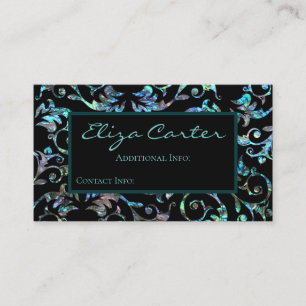 Turquoise Pearl Floral Business Card