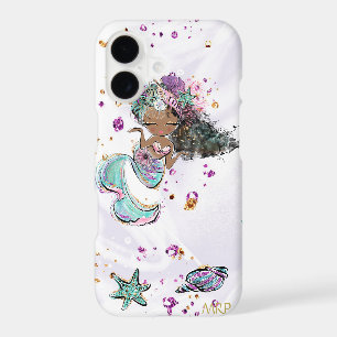 *~* Turquoise Pearls Gold Pink Glitter Mermaid