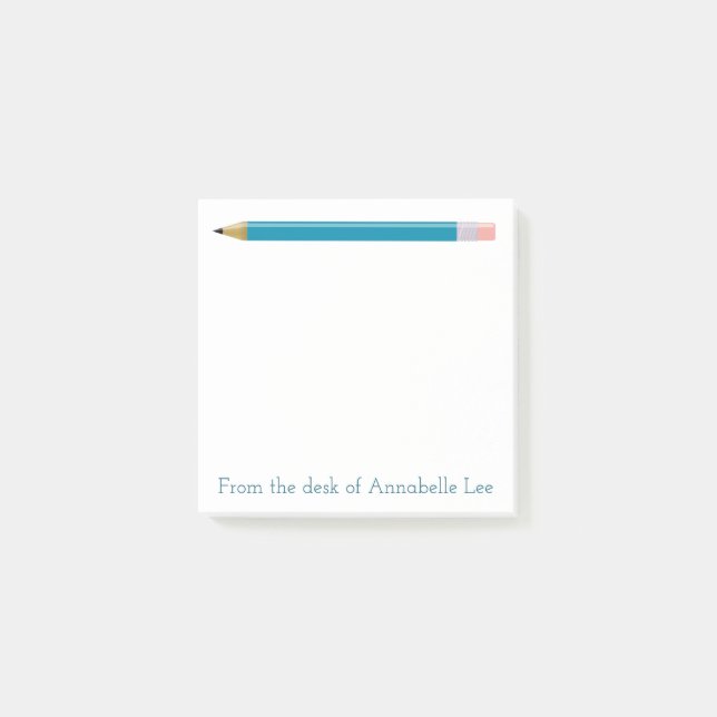 Turquoise Pencil Post-it Notes (Front)