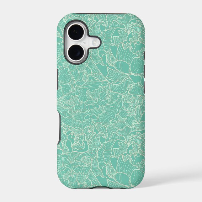 Turquoise Peony Pattern (Back)